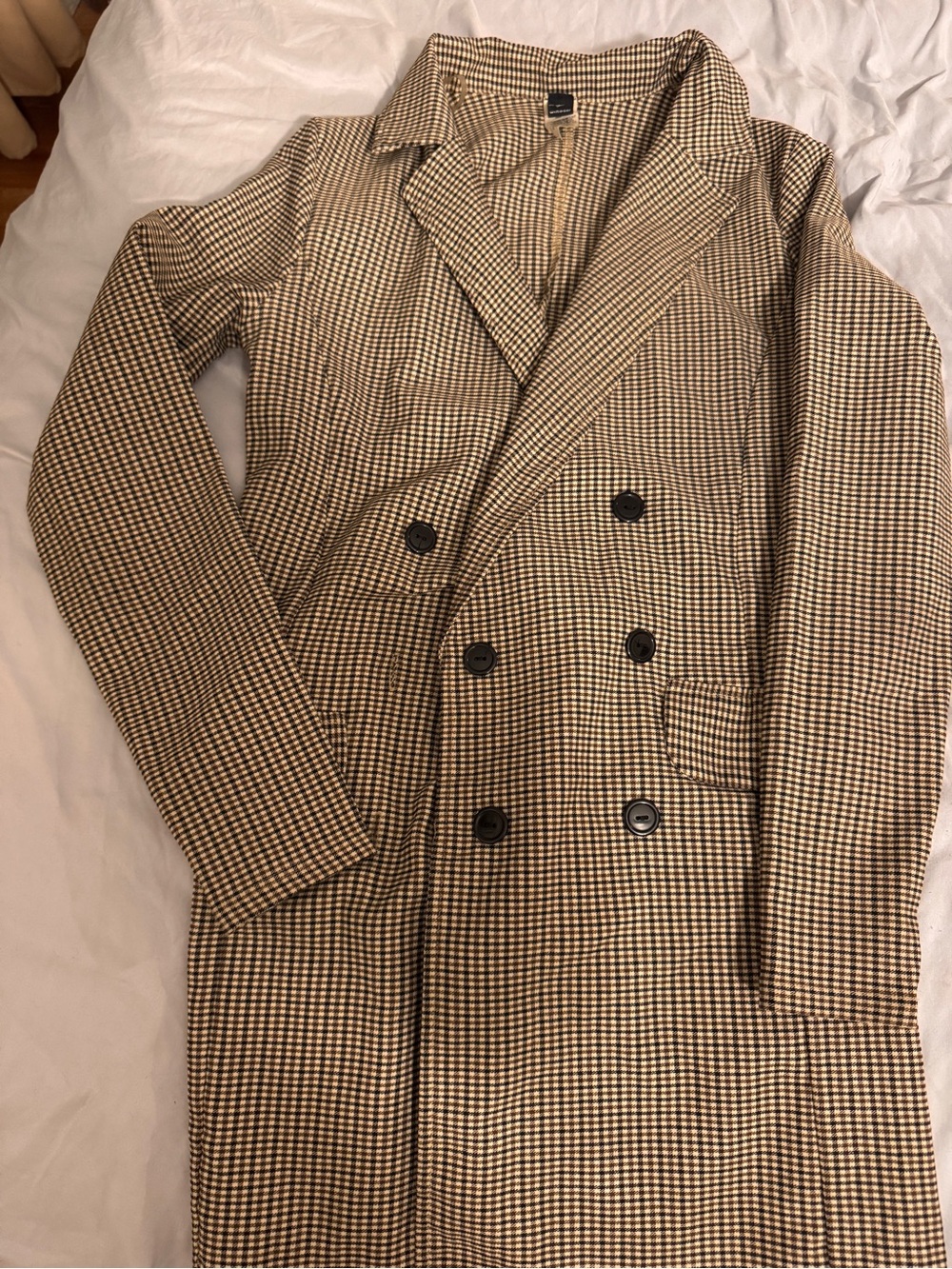 Windsor long checkered blazer jacket